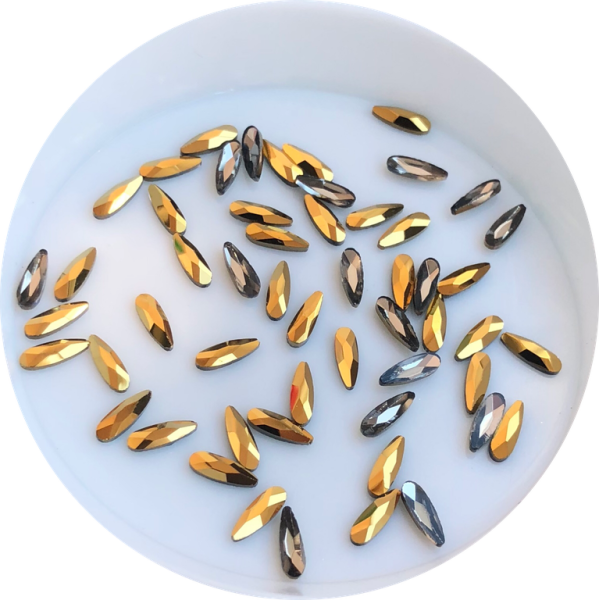 Taş Damla Gold 2*6mm 2 Adet