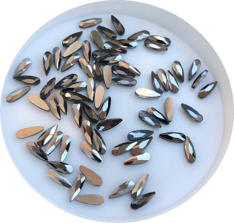 Taş Damla Hematite 2*6mm 2 Adet