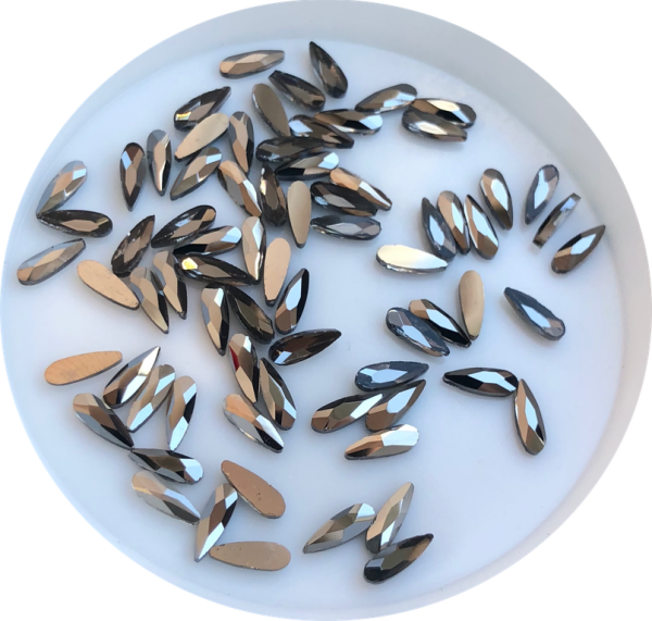 Taş Damla Hematite 2*6mm 2 Adet