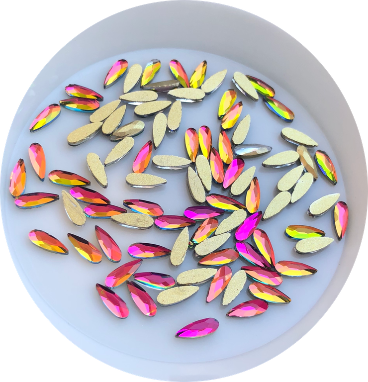 Taş Damla Rainbow 2*6mm 2 Adet