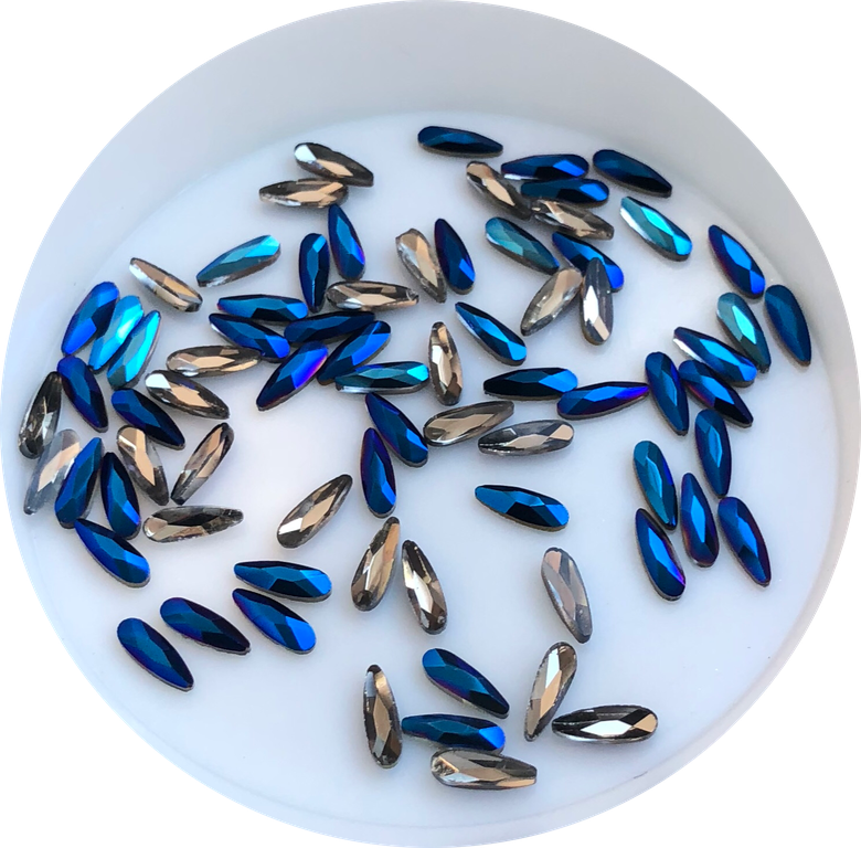 Taş Damla Blue Metal 2*6mm 2 Adet