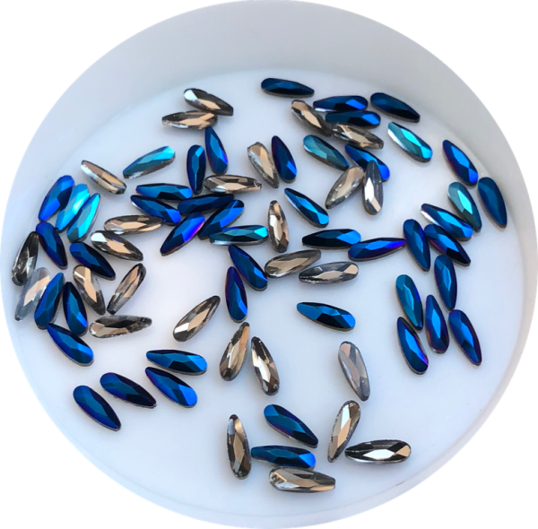 Taş Damla Blue Metal 2*6mm 2 Adet