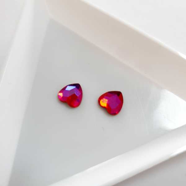 Taş Kalp Siam AB 6mm 2 Adet