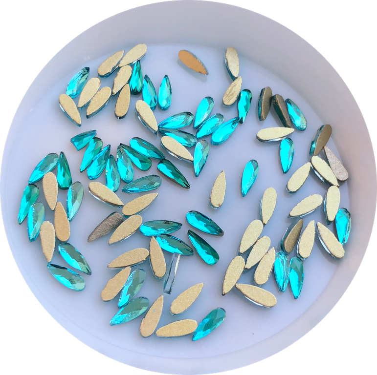 Taş Damla Aquamarine 2*6mm 2 Adet