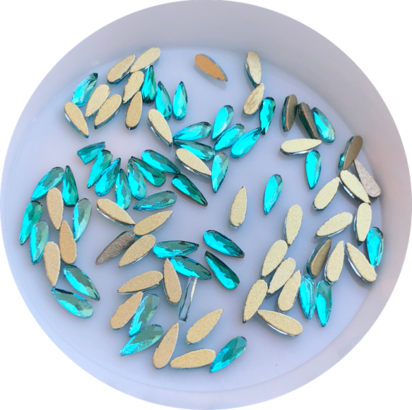 Taş Damla Aquamarine 2*6mm 2 Adet