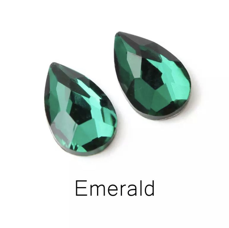 Taş Damla Emerald 5*8mm 2 Adet