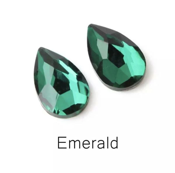 Taş Damla Emerald 5*8mm 2 Adet