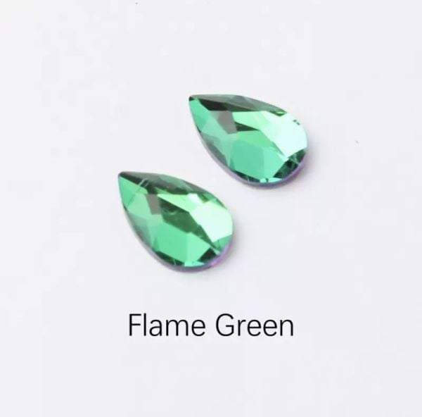 Taş Damla Green Flame 5*8mm 2 Adet