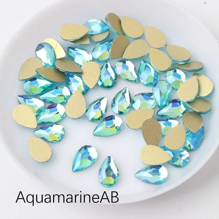 Taş Damla Aquamarine AB 5*8mm 2 Adet