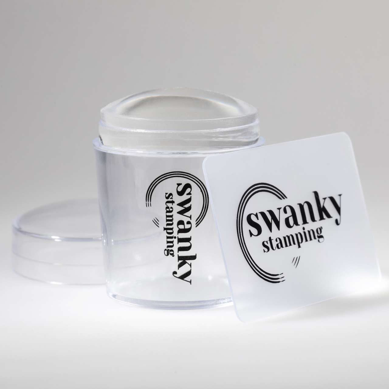 Swanky Stamping Silikon Yüvarlak Şeffaf Kapaklı Yüksek Stamper (4cm)
