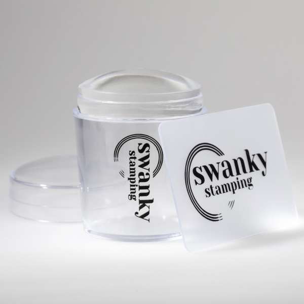Swanky Stamping Silikon Yüvarlak Şeffaf Kapaklı Yüksek Stamper (4cm)