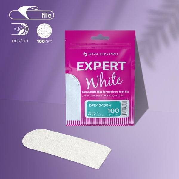 Staleks Expert 10 Pedikür Törpü İçin Yedek Beyaz Törpüler, 100 Grit (30 Adet)