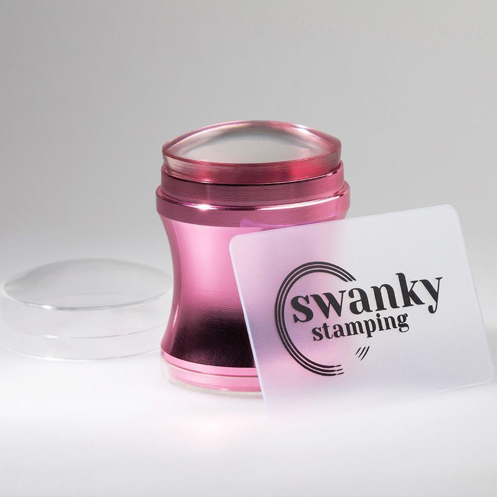 Swanky Stamping Silikon Yüvarlak Pembe Kapaklı Yüksek Stamper (4cm)