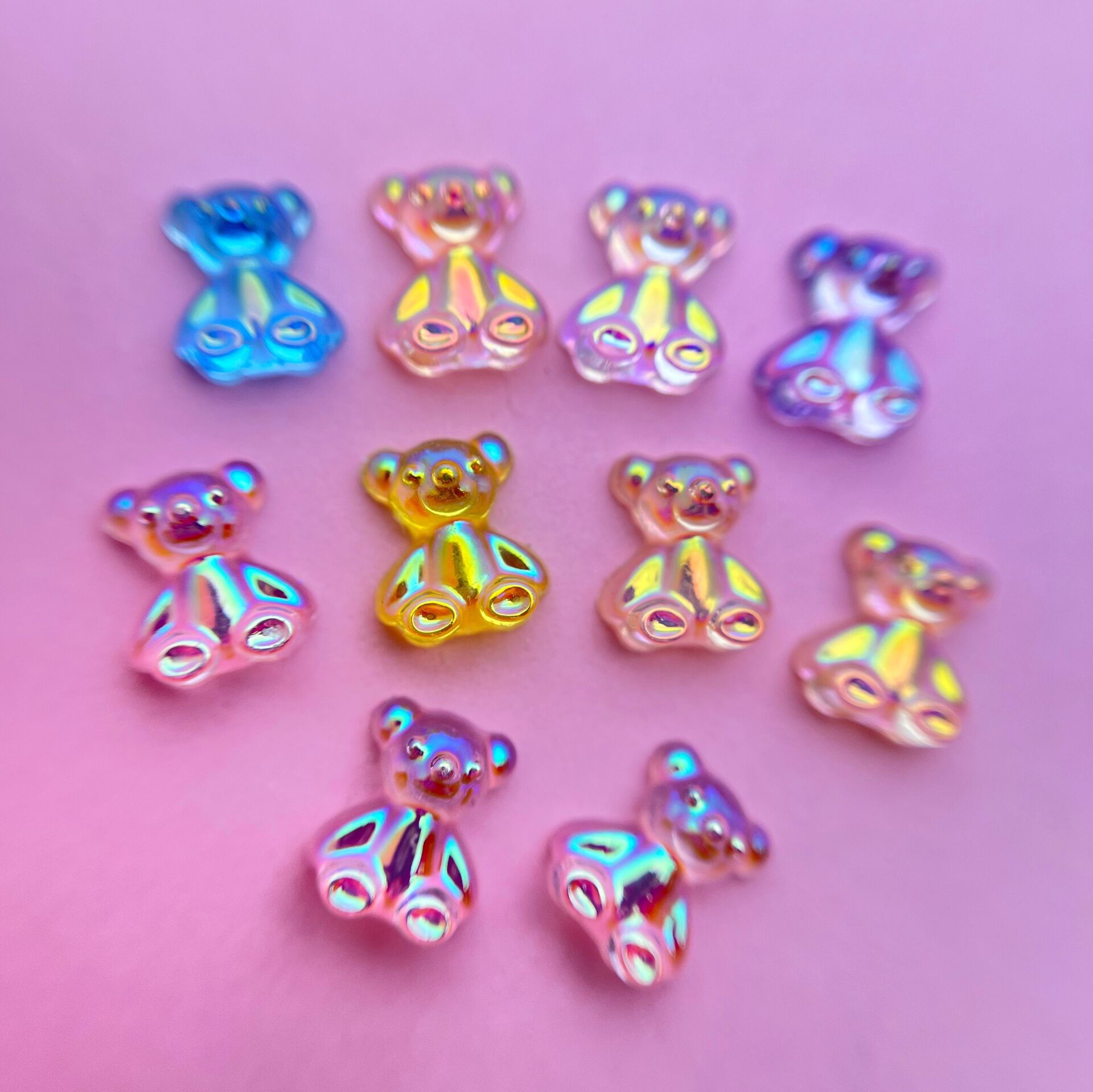 Zoo 1810 3D Ayıcık 10 Adet 9,5*11 mm Çeşitli Renk