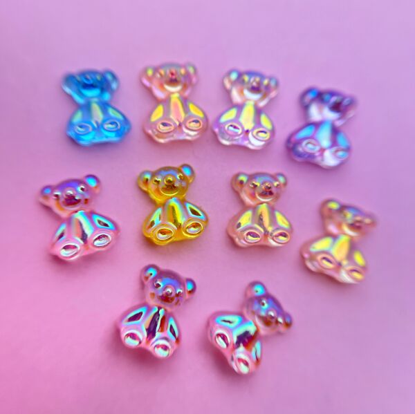 Zoo 1810 3D Ayıcık 10 Adet 9,5*11 mm Çeşitli Renk