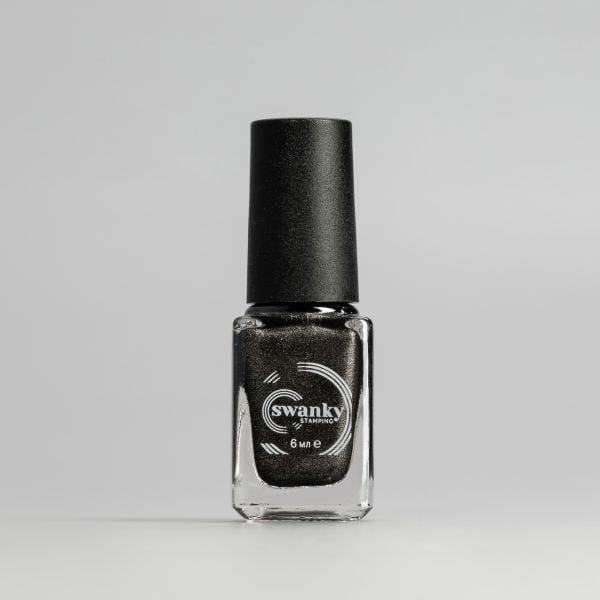 Swanky Stamping Oje Gümüş Pırıltılı Siyah S32 (6ml)