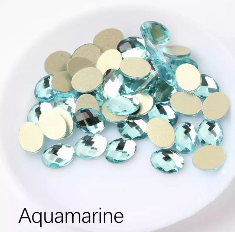 Taş Oval Aquamarine 6*8mm 2 Adet