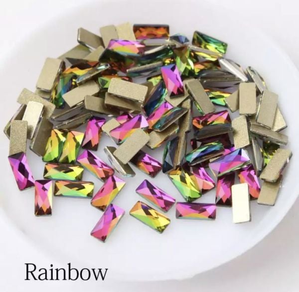 Taş Dikdörtgen Rainbow 3*7mm 2 Adet
