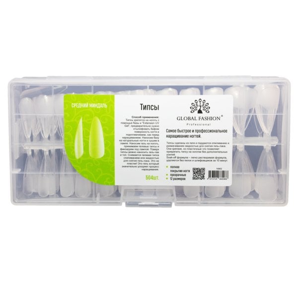 Global Fashion Jel Tips Orta Badem-Stiletto (504 Adet)