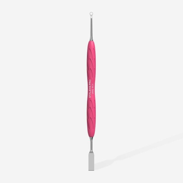Staleks ''Gummy'' UNIQ 11 Type 1 Silikon Saplı Tırnak Eti İtici (Dar Düz İtici + Halka)