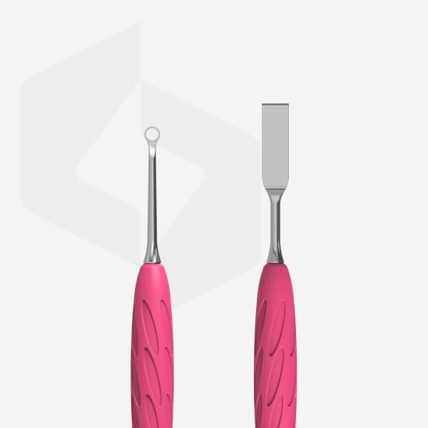 Staleks ''Gummy'' UNIQ 11 Type 1 Silikon Saplı Tırnak Eti İtici (Dar Düz İtici + Halka)