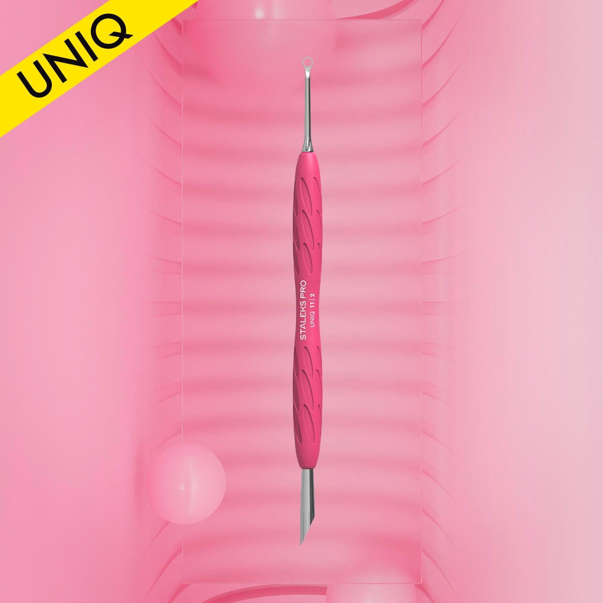 Staleks ''Gummy'' UNIQ 11 Type 2 Silikon Saplı Tırnak Eti İtici (Yamuk İtici + Halka)