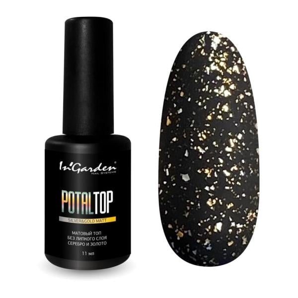 In'Garden Potal Top Coat Silver & Gold Matt Mat/Yapışkansız (11ml)