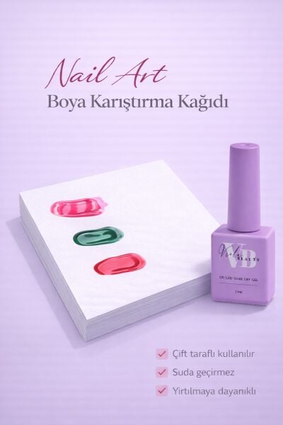 Viola Beauty Nail Art Boya Karıştırma Kağıdı - (50'li)