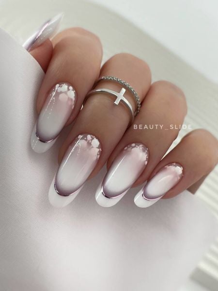 French Su Transferi Sticker CF-097 Geniş Badem Tırnaklar İçin Uygundur