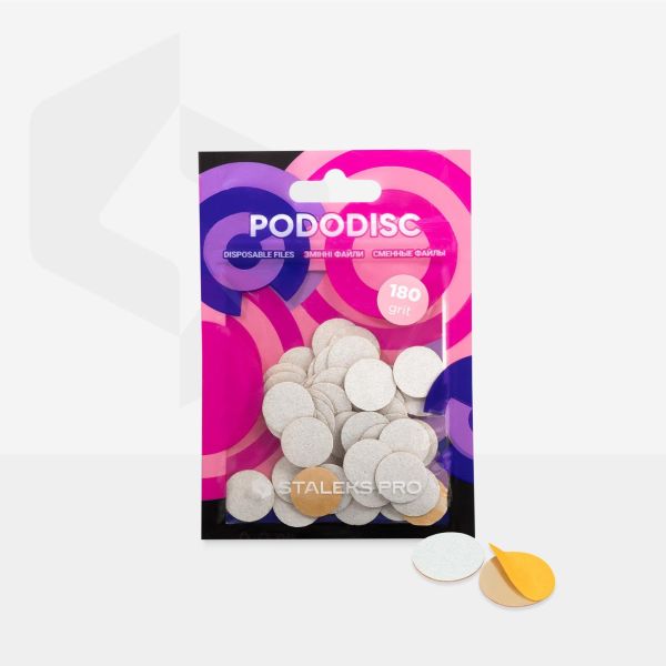 Staleks Pro Pododisc S Pedikür Disk İçin Yedek Beyaz Törpüler, 180 Grit (50 Adet)
