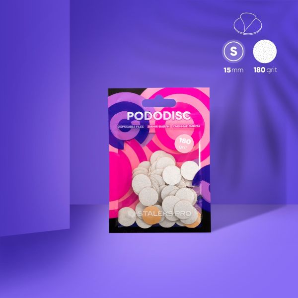 Staleks Pro Pododisc S Pedikür Disk İçin Yedek Beyaz Törpüler, 180 Grit (50 Adet)