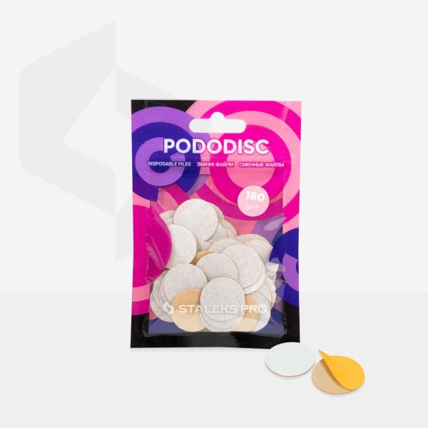 Staleks Pro Pododisc M Pedikür Disk İçin Yedek Beyaz Törpüler, 180 Grit (50 Adet)