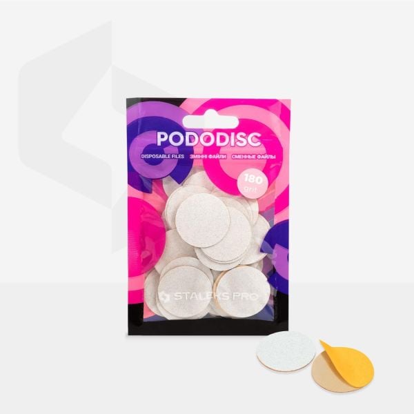 Staleks Pro Pododisc L Pedikür Disk İçin Yedek Beyaz Törpüler, 180 Grit (50 Adet)
