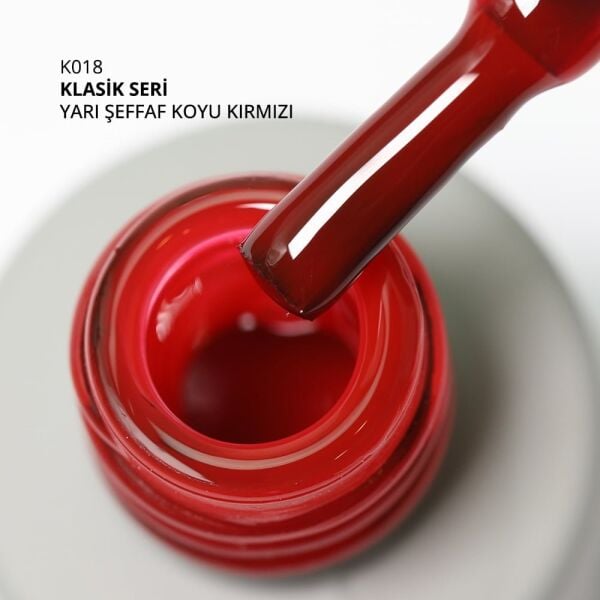 Momo Professional Klasik Seri Kalıcı Oje K018 Yarı Şeffaf Koyu Kırmızı (14ml)