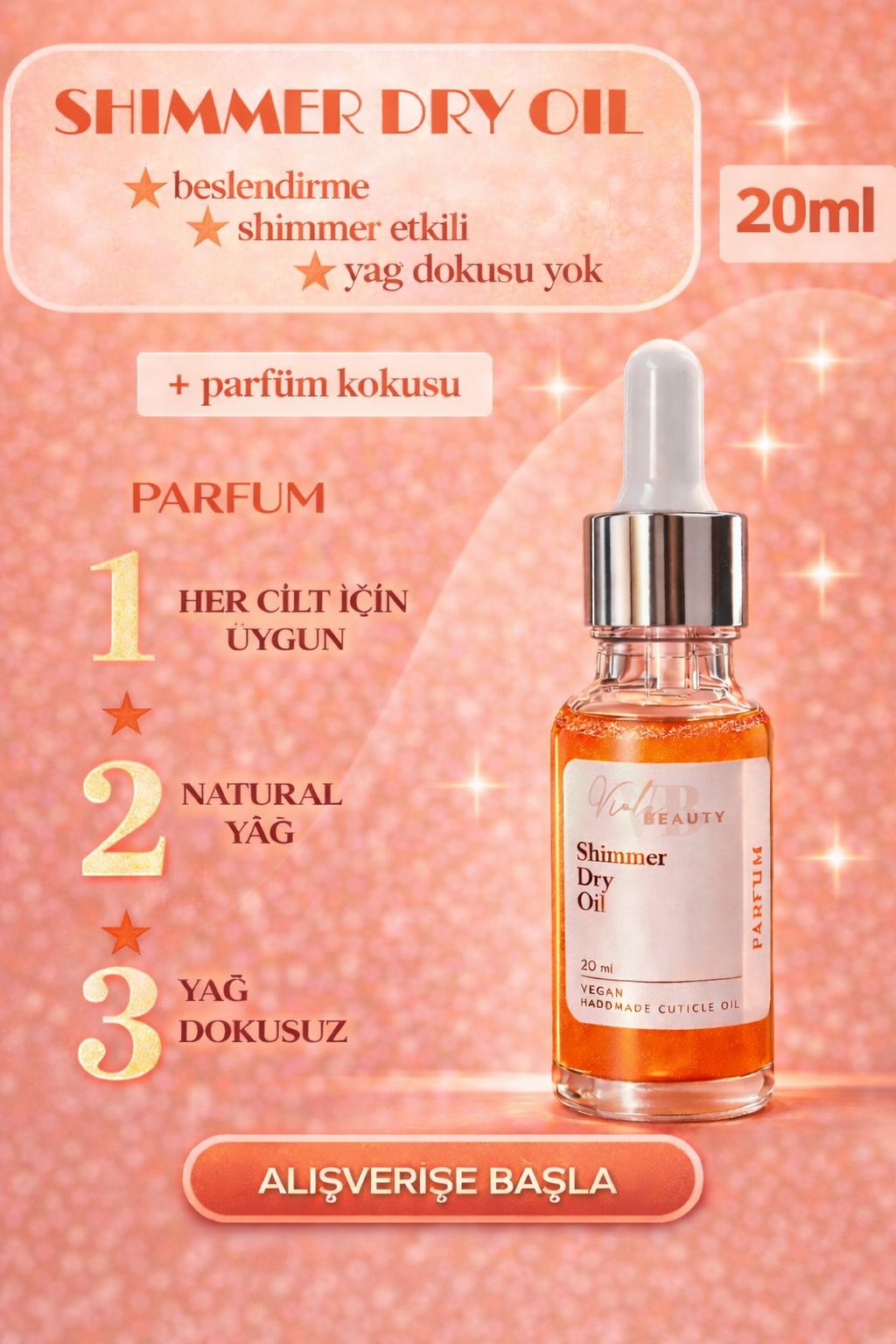 Viola Beauty Kuru Yağ #Perfume 20ML-Shimmer Dry Oil