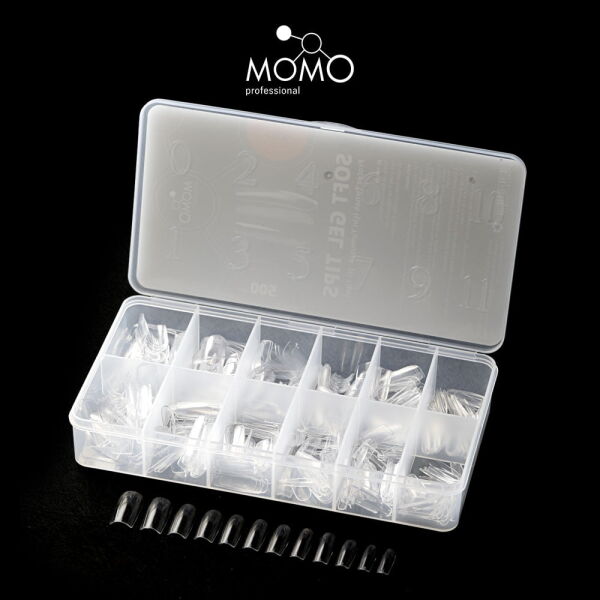 Momo Professional Tırnak Soft Gel Tips, Yeni Nesil Jel Tips, 500 Ad. (Küt)