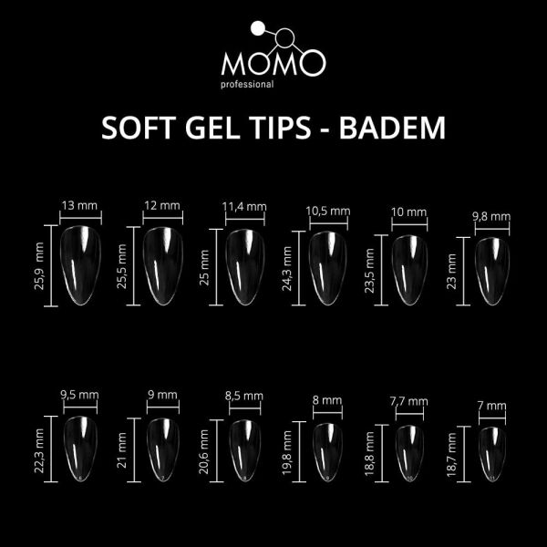 Momo Professional Tırnak Soft Gel Tips, Yeni Nesil Jel Tips, 500 Ad. (Badem)