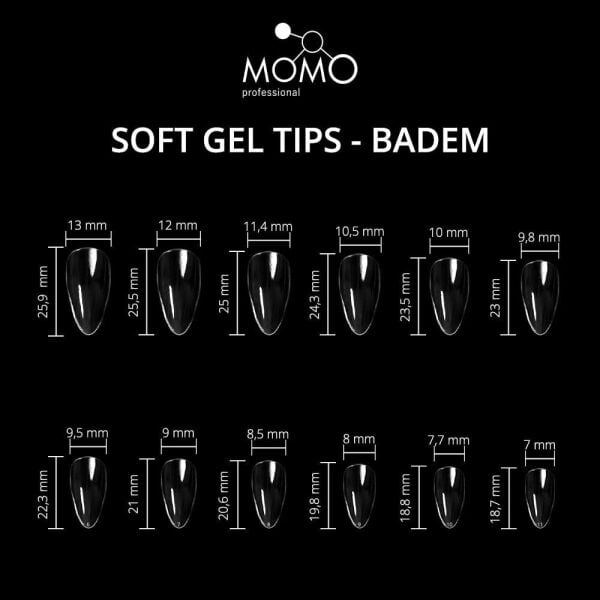 Momo Professional Tırnak Soft Gel Tips, Yeni Nesil Jel Tips, 120 Ad. (Badem)