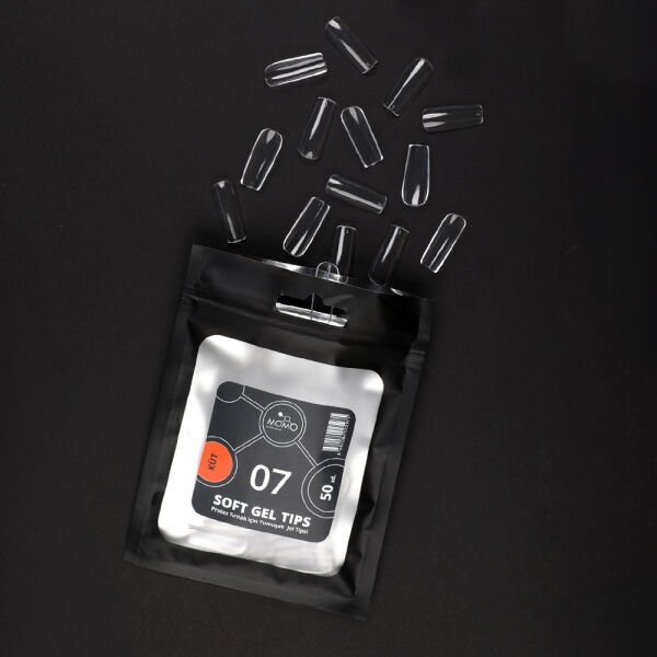 Momo Professional Soft Gel Tips, Yeni Nesil Jel Tipsi, Küt No:07, Tek Boy 50’li Yedek Paket
