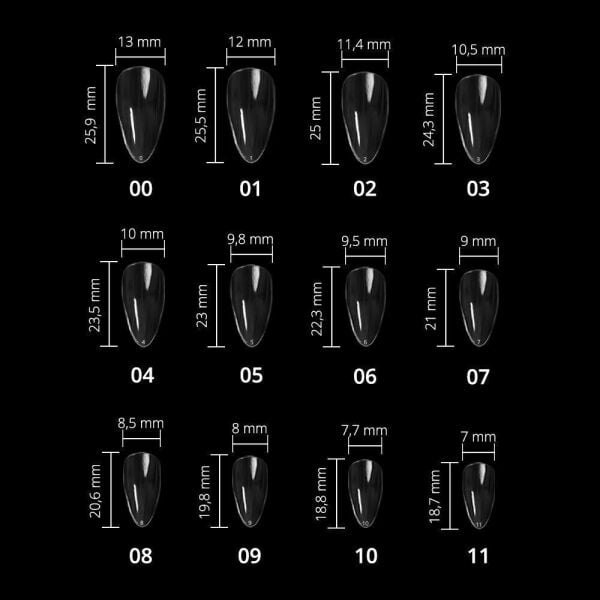 Momo Professional Soft Gel Tips, Yeni Nesil Jel Tips, Badem No:07, Tek Boy 50’li Yedek Paket
