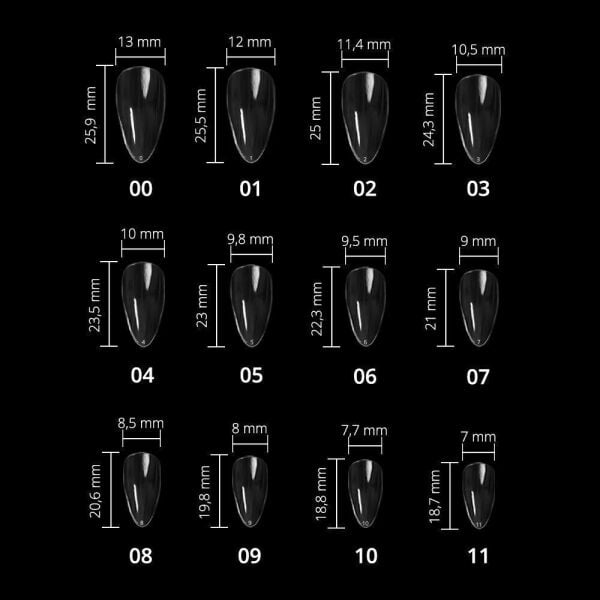 Momo Professional Soft Gel Tips, Yeni Nesil Jel Tips, Badem No:08, Tek Boy 50’li Yedek Paket