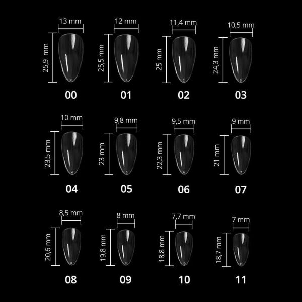 Momo Professional Soft Gel Tips, Yeni Nesil Jel Tips, Badem No:08, Tek Boy 50’li Yedek Paket