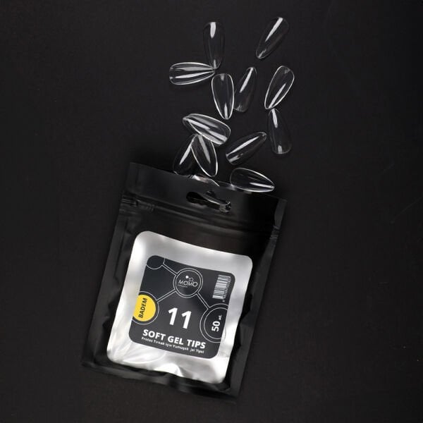 Momo Professional Soft Gel Tips, Yeni Nesil Jel Tips, Badem No:11, Tek Boy 50’li Yedek Paket