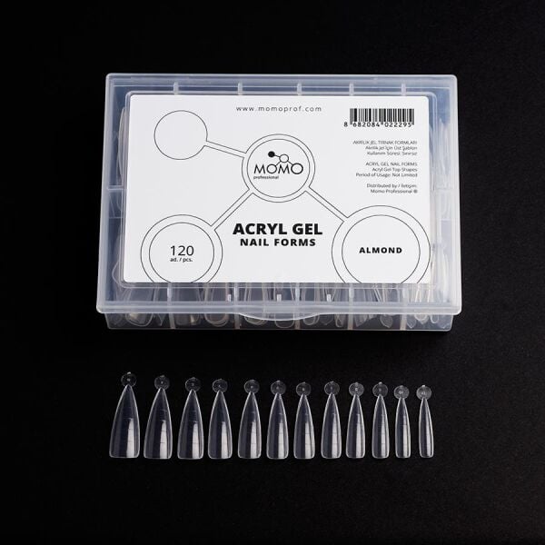 Momo Professional Protez Tırnak İçin Üst Form, Almond, 120 Adet