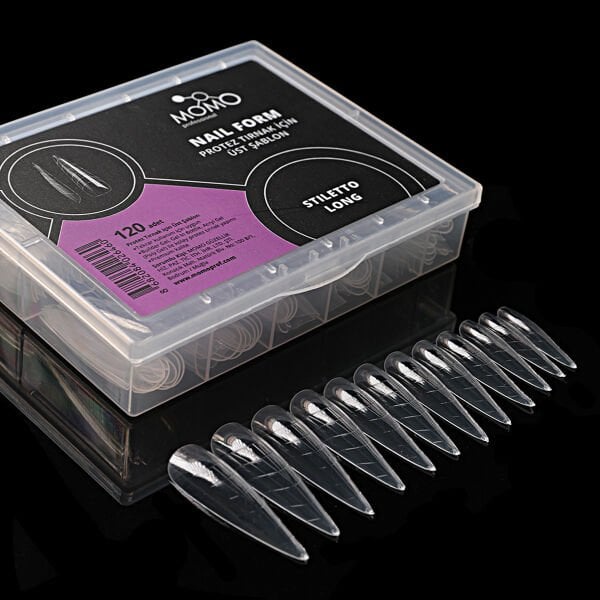 Momo Professional Protez Tırnak İçin Üst Form, Stiletto Long, 120 Adet