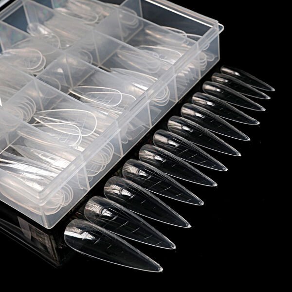 Momo Professional Protez Tırnak İçin Üst Form, Stiletto Long, 120 Adet