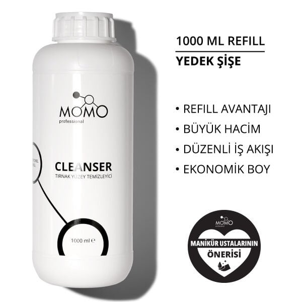 Momo Professional Cleanser, Tırnak Yüzey Temizleyici, 1000 ml