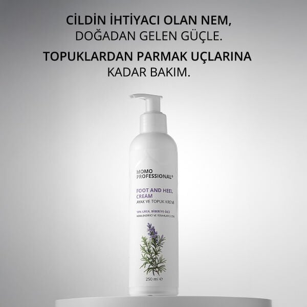 Momo Professional Ayak ve Topuk Kremi %10 Üreli, Biberiye Özlü, Yoğun Nemlendirici Bakım Kremi, 250 ml