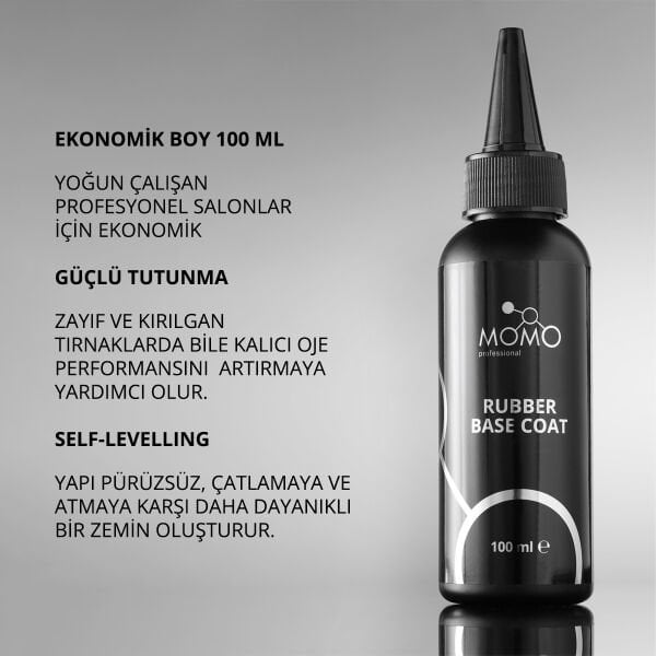 Momo Professional Kalıcı Oje İçin Rubber Base Coat 100 ml – REFILL ŞİŞE