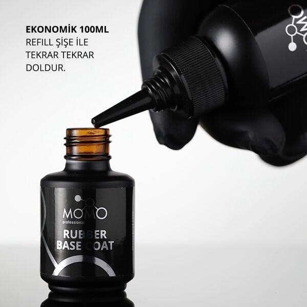 Momo Professional Kalıcı Oje İçin Rubber Base Coat 100 ml – REFILL ŞİŞE